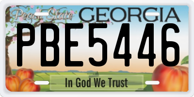GA license plate PBE5446