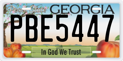 GA license plate PBE5447