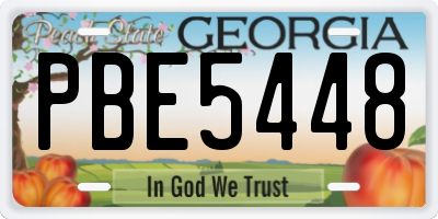 GA license plate PBE5448