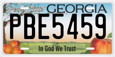 GA license plate PBE5459