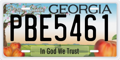 GA license plate PBE5461