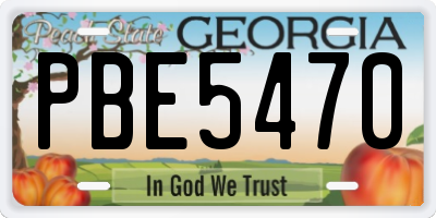GA license plate PBE5470