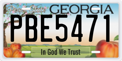 GA license plate PBE5471