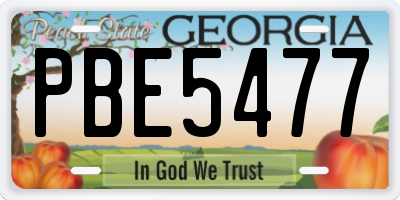 GA license plate PBE5477