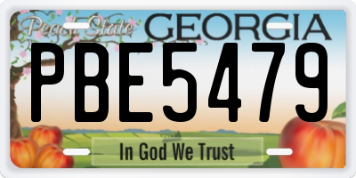 GA license plate PBE5479