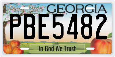 GA license plate PBE5482