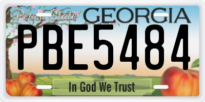 GA license plate PBE5484