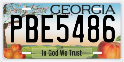 GA license plate PBE5486