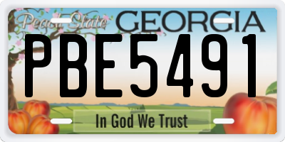 GA license plate PBE5491