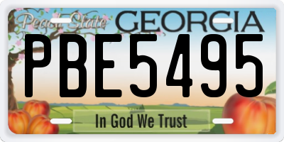 GA license plate PBE5495
