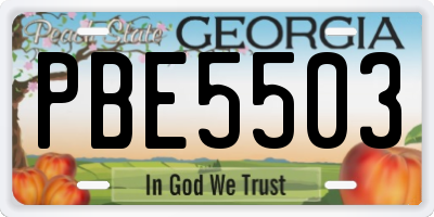 GA license plate PBE5503