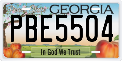 GA license plate PBE5504