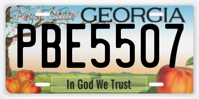 GA license plate PBE5507