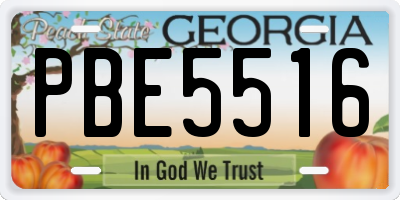 GA license plate PBE5516