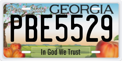GA license plate PBE5529