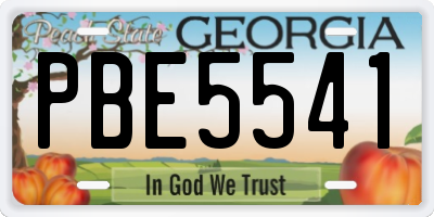 GA license plate PBE5541