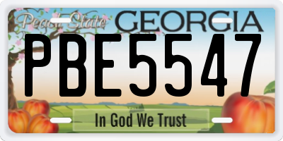 GA license plate PBE5547