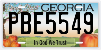 GA license plate PBE5549