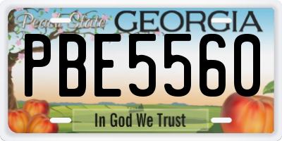 GA license plate PBE5560