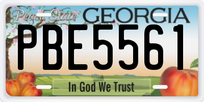 GA license plate PBE5561