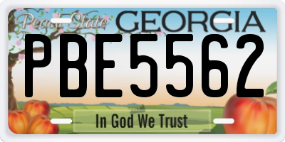 GA license plate PBE5562