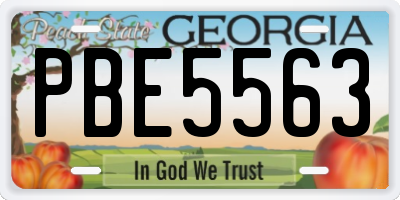 GA license plate PBE5563