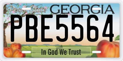 GA license plate PBE5564