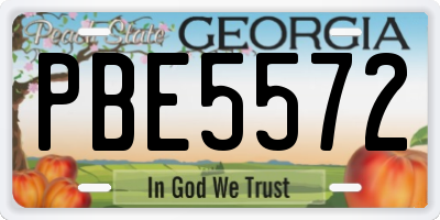 GA license plate PBE5572