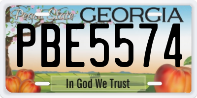 GA license plate PBE5574