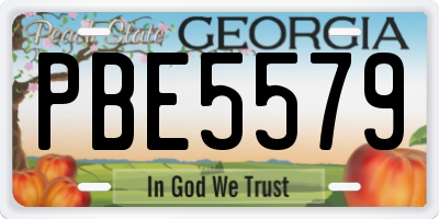 GA license plate PBE5579