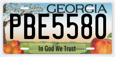 GA license plate PBE5580