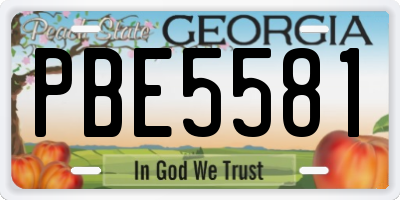 GA license plate PBE5581