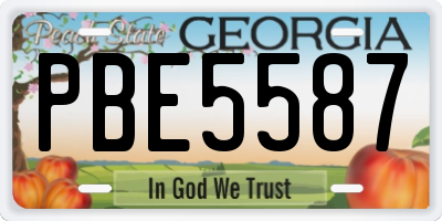 GA license plate PBE5587