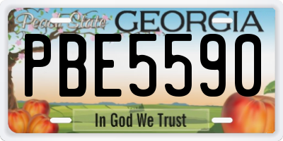 GA license plate PBE5590