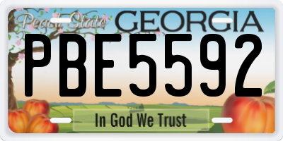 GA license plate PBE5592