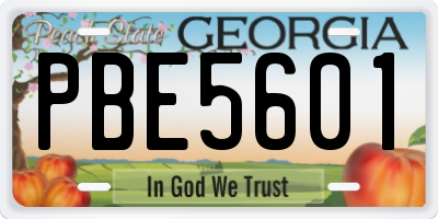GA license plate PBE5601