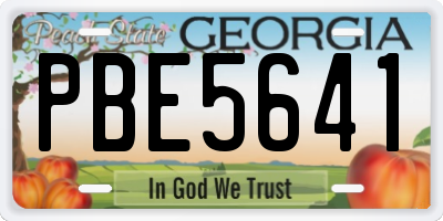 GA license plate PBE5641