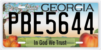GA license plate PBE5644