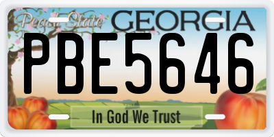 GA license plate PBE5646