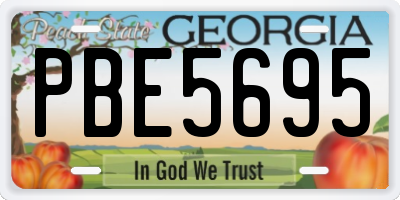 GA license plate PBE5695