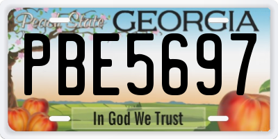 GA license plate PBE5697