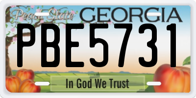 GA license plate PBE5731