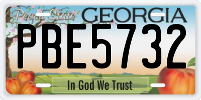 GA license plate PBE5732