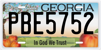 GA license plate PBE5752