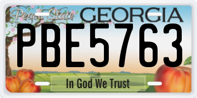GA license plate PBE5763