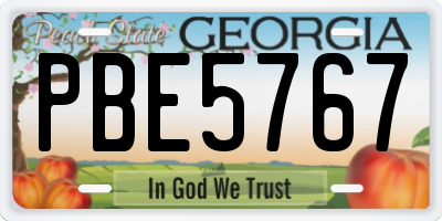 GA license plate PBE5767