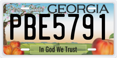 GA license plate PBE5791