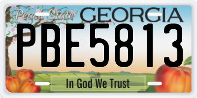 GA license plate PBE5813