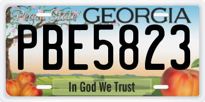 GA license plate PBE5823