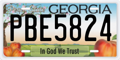 GA license plate PBE5824